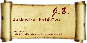 Jutkovics Balázs névjegykártya